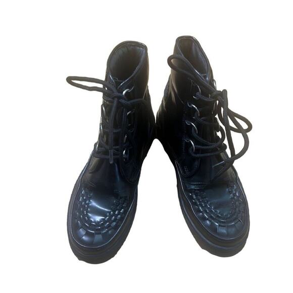 LIMI FEU PATENT LEATHER LACEUP SHOES BOOTS SIZE 7 - Picture 1 of 7